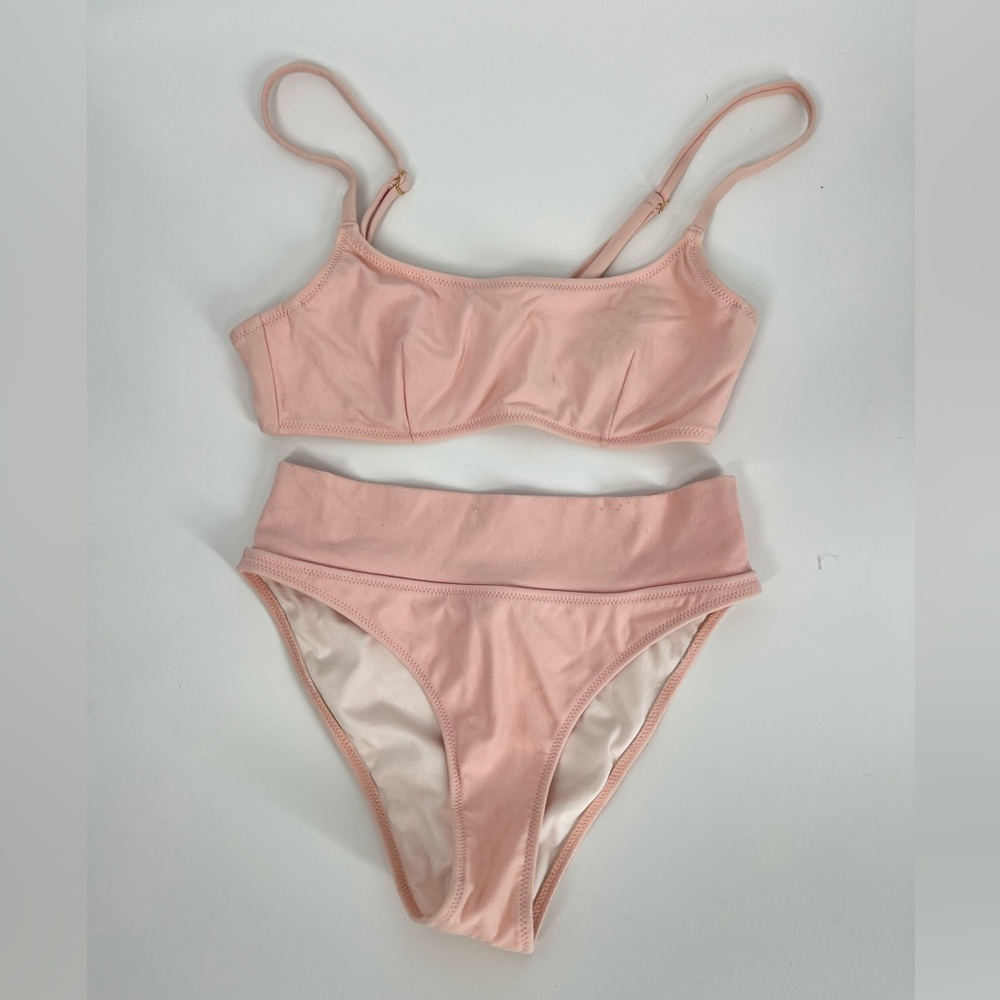 Peony Swimwear Pink High Waist Bikini Size Medium